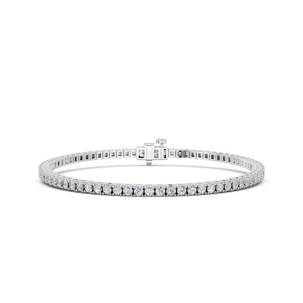 Lab Grown Diamond Tennis Necklace Extender 2 CTTW, 14K White Gold
