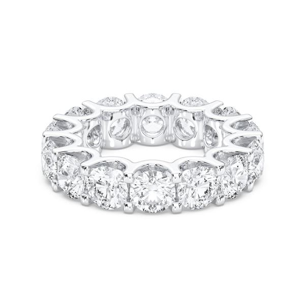2 CTTW Round Lab Grown Diamond Eternity Ring, 14K White Gold (US Size 7)