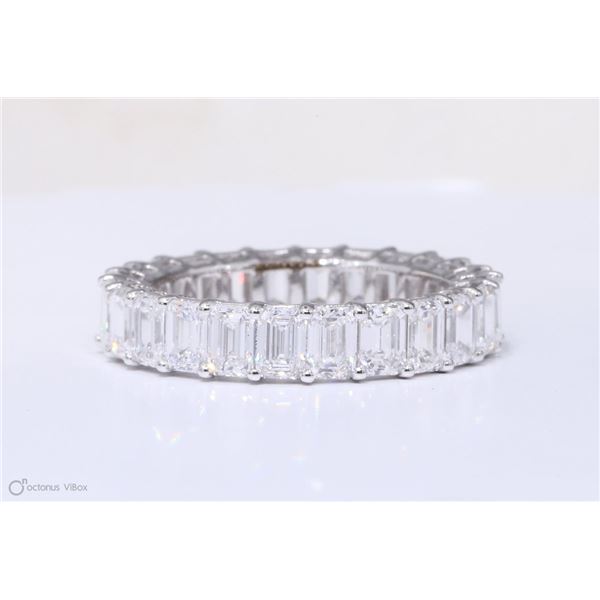 4.9 CTTW Emerald-Cut Lab Grown Diamond Eternity Ring in 14K White Gold