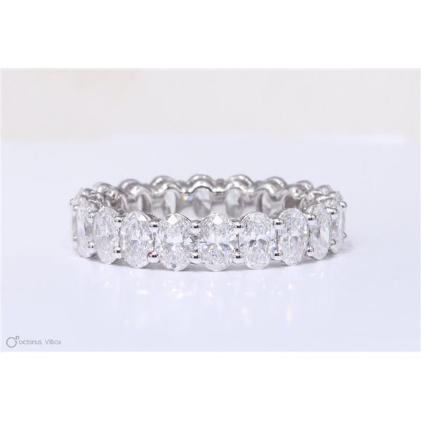 4 CTTW Oval Lab Grown Diamond Eternity Ring in 14K White Gold