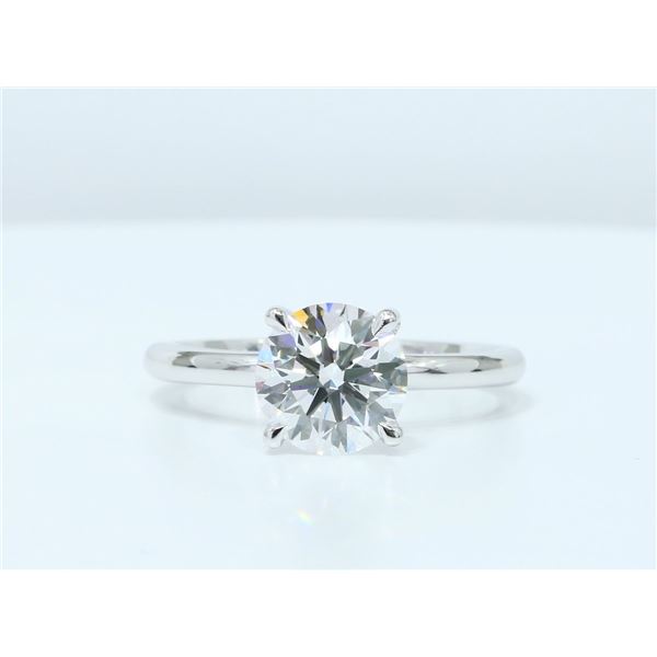 0.70 CTTW Round Lab Grown Diamond Solitaire Ring, 14K White Gold (US Size 7)