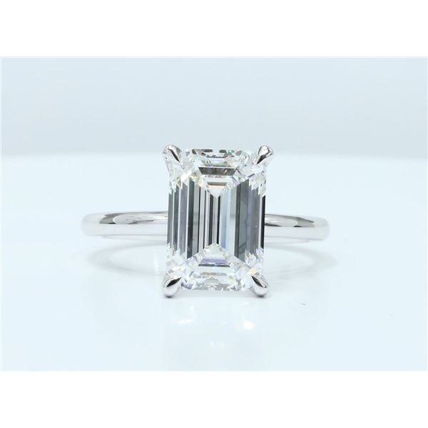 0.70 CTTW Emerald-Cut Solitaire Ring, 14K Rose Gold (US Size 7)