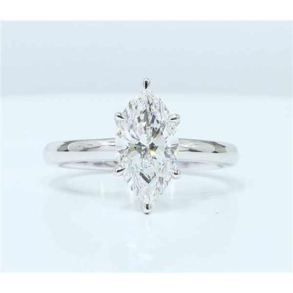 0.50 CTTW Marquise Lab Grown Diamond Solitaire Ring, 14K Yellow Gold (US Size 7)