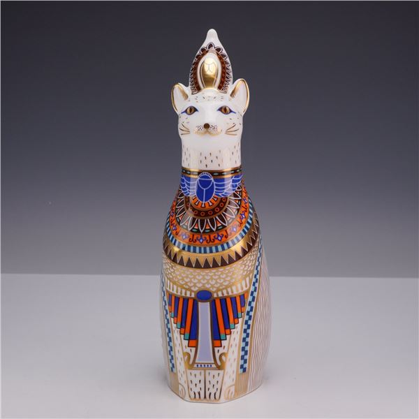 Royal Crown Derby English Bone China Figurine, Royal Cats Egyptian
