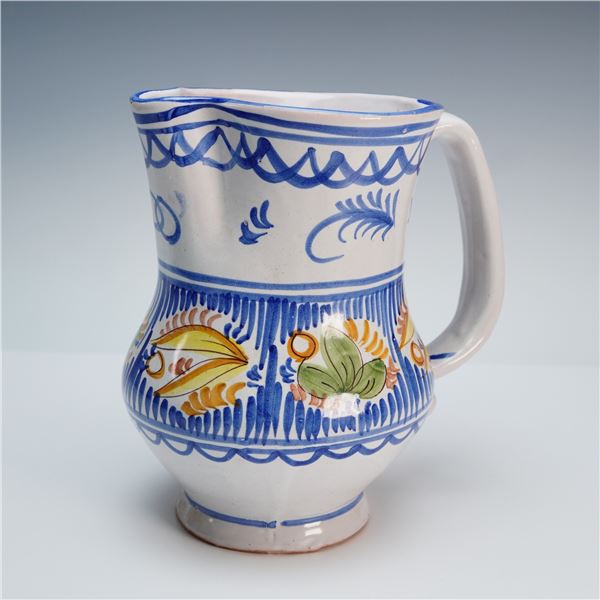 Italian Maiolica Hand Painted Lario Pottery Pitcher