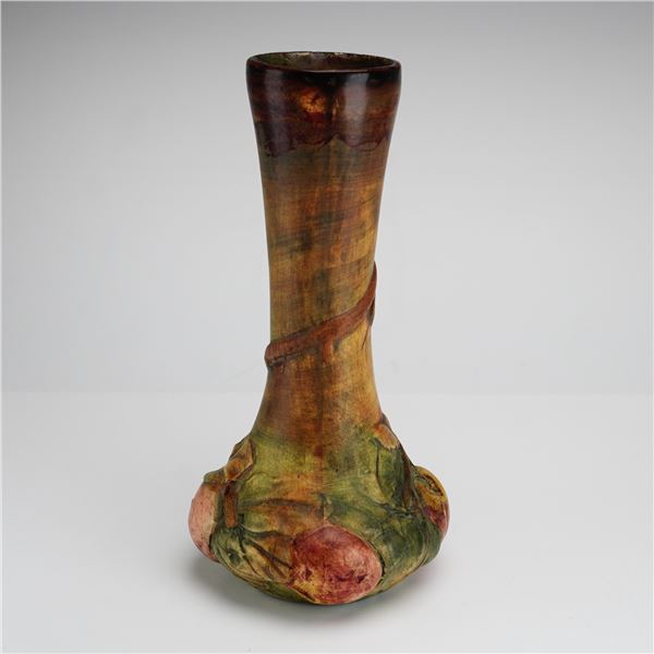 Weller Baldin Art Pottery Bud Vase with Molded Apple Tree Decoration, ca. 1920