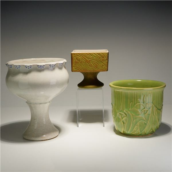 Three McCoy Pottery Ceramic Planters in Various Sizes and Colors