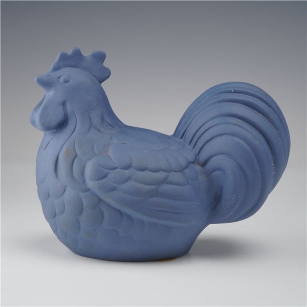 Wedgwood Matte Blue Ceramic Figurine, Chicken