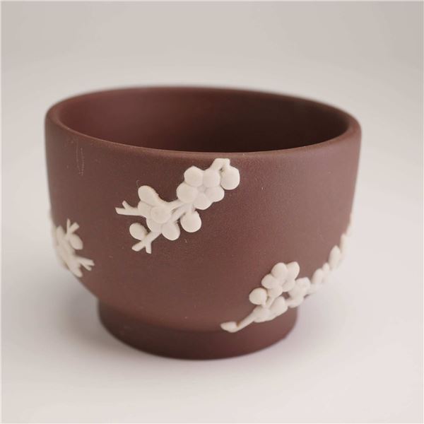 Wedgwood Brown Jasperware Miniature Open Sugar Bowl, Primrose