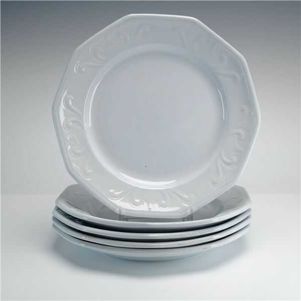Set of Five Mayer and Elliot White Ironstone Octagonal Plates