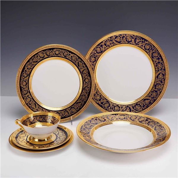 6pc C. H. Field Haviland Limoges Porcelain China Place Setting with Double Dorure