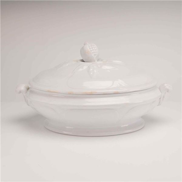 Mid-19th Century Jacob Furnival White Ironstone Oval Covered Vegetable Dish