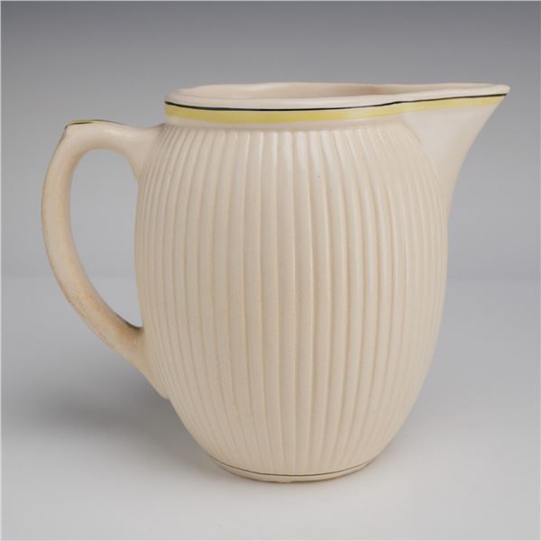 Universal Cambridge Pottery Milk Pitcher, Yellow Cattails