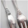 Image 3 : 2pc George Jensen Sterling Silver Fruit Fork and Cold Cut Serving Fork, Acorn
