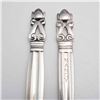 Image 4 : 2pc George Jensen Sterling Silver Fruit Fork and Cold Cut Serving Fork, Acorn