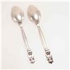 Image 2 : 2pc George Jensen Sterling Silver Fruit Spoons, Acorn