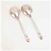 Image 2 : 2pc George Jensen Sterling Silver Soup Spoons, Acorn