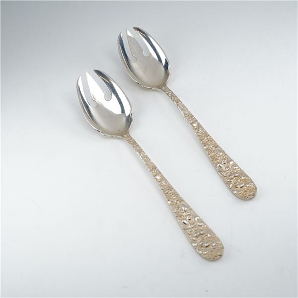 2pc Kirk Stieff Sterling Silver Ice Cream Forks, Stieff Rose
