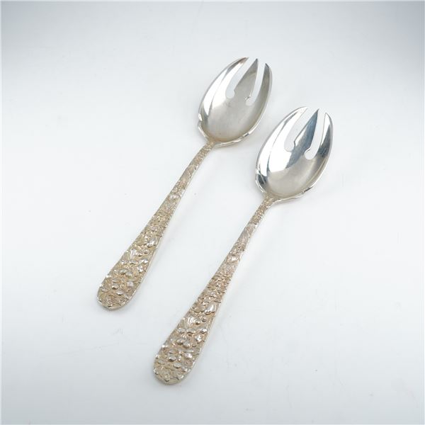 2pc Kirk Stieff Sterling Silver Ice Cream Forks, Stieff Rose