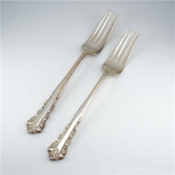 2pc Lunt Sterling Silver Dinner Forks, Belle Meade