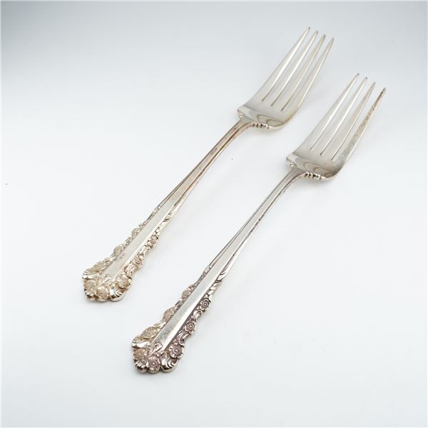 2pc Lunt Sterling Silver Dinner Forks, Belle Meade