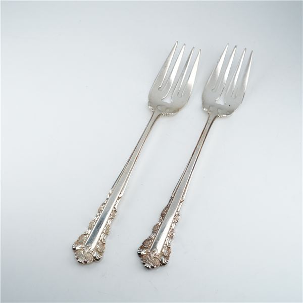 2pc Lunt Sterling Silver Salad Forks, Belle Meade
