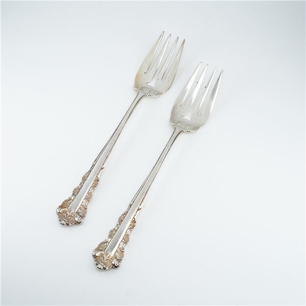 2pc Lunt Sterling Silver Salad Forks, Belle Meade