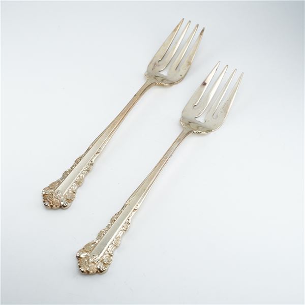 2pc Lunt Sterling Silver Salad Forks, Belle Meade