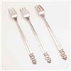 Image 2 : 3pc International Sterling Cocktail Forks, Royal Danish