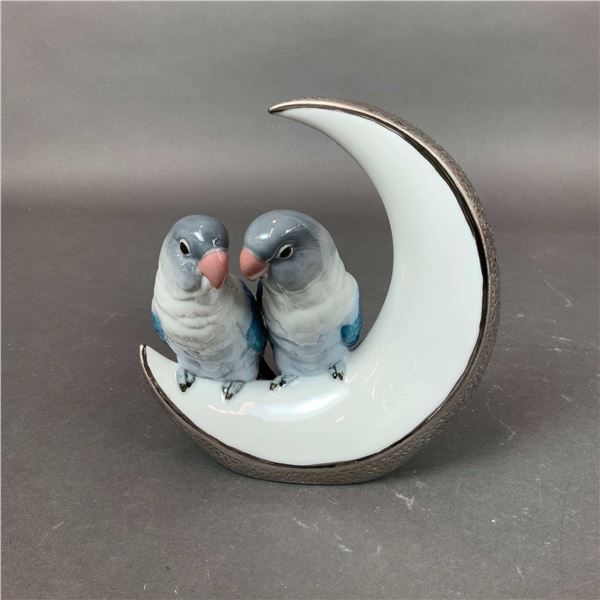 Lladro Figurine, Fly Me To The Moon Silver Anniversary Birds 01008789
