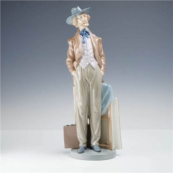 Lladro Glazed Porcelain Figurine, Traveling Artist 5661