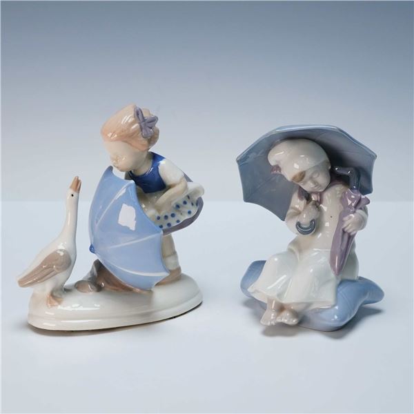 Carl Scheidig Porcelain Figurines - Girl w/ Goose & Seated Child