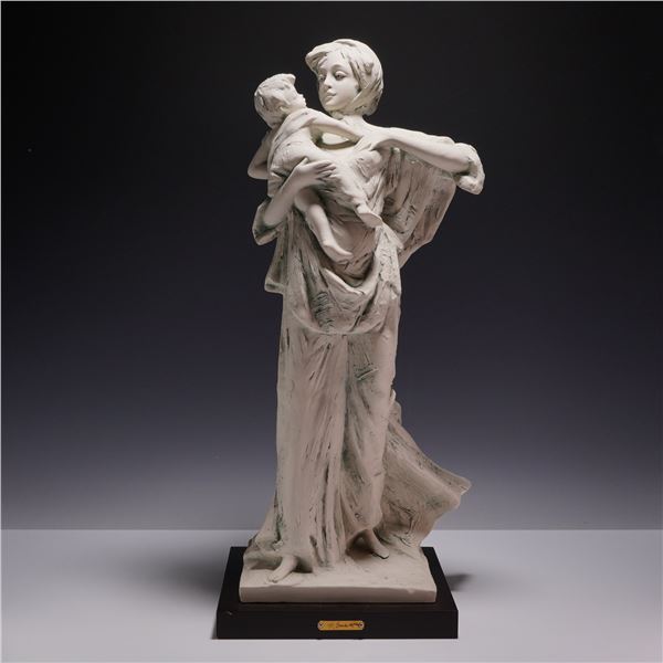 Giovanni Barbetta Italian Bisque Porcelain Mother and Child Sculpture