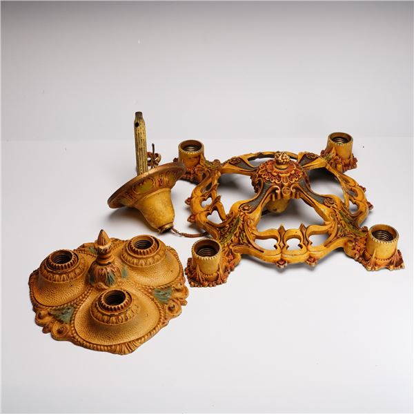 Moe Bridges Cast Metal Art Nouveau Chandelier