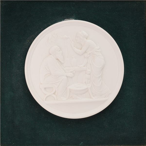 B&G Bisque Porcelain Four Seasons Plaque Winter