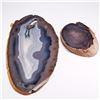 Image 4 : 2pc Banded Agate and Geode Slices