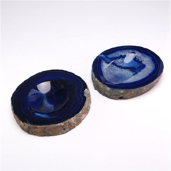 2pc Blue Agate Geode Mini Bowls