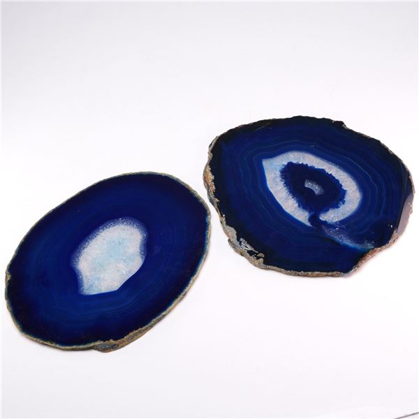 2pc Blue Agate Slices