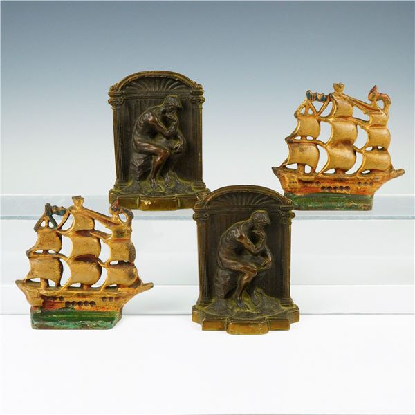 4pc Antique Cast Iron Bookends