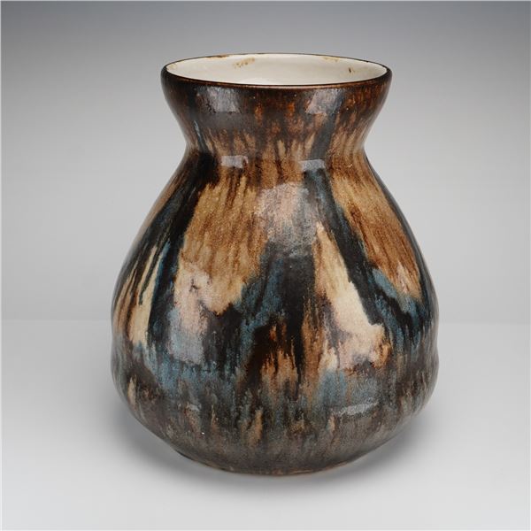 Mid-Century Style Drip-Glazed Studio Pottery Vase