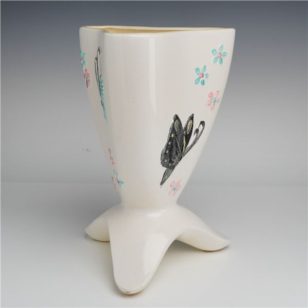 Hull Pottery Butterfly Pattern Tripod Vase