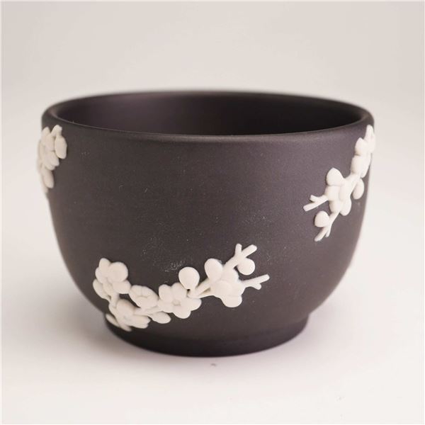 Wedgwood Black Jasperware Open Mini Sugar Bowl, Primrose