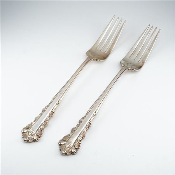 2pc Lunt Sterling Silver Dinner Forks, Belle Meade