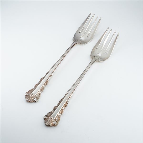 2pc Lunt Sterling Silver Salad Forks, Belle Meade