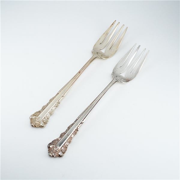 2pc Lunt Sterling Silver Salad Forks, Belle Meade