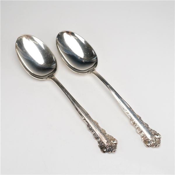 2pc Lunt Sterling Silver Serving Spoons, Belle Meade