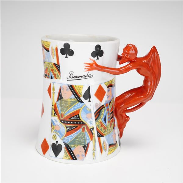Royal Bayreuth Red Devil and Playing Cards Bermuda Porcelain Mug