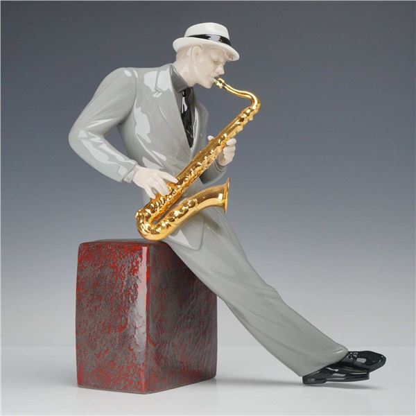 Lladro Porcelain Figurine, Jazz Saxophonist 01009330