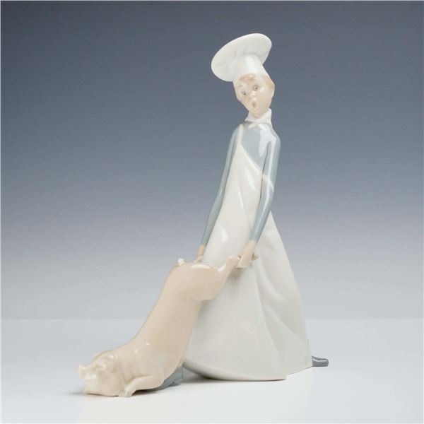 Lladro Porcelain Figurine, Cook in Trouble 4608
