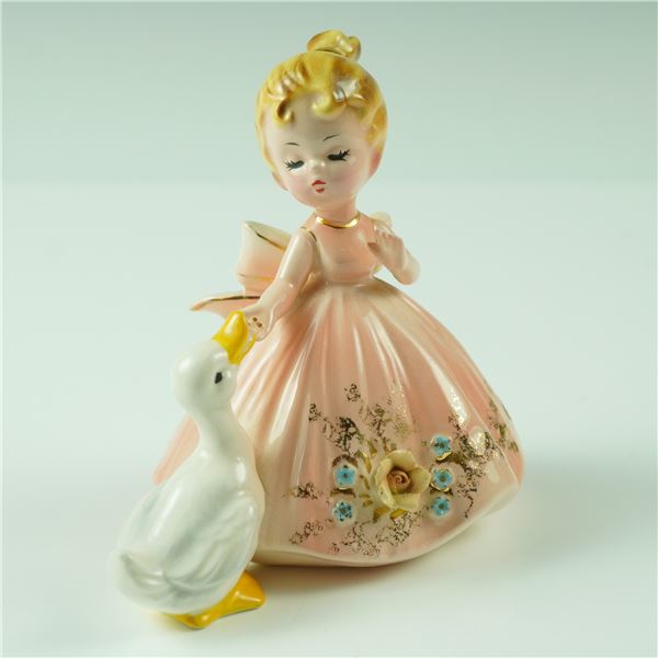 Vintage Josef Originals Porcelain Figurine, Girl with Duck